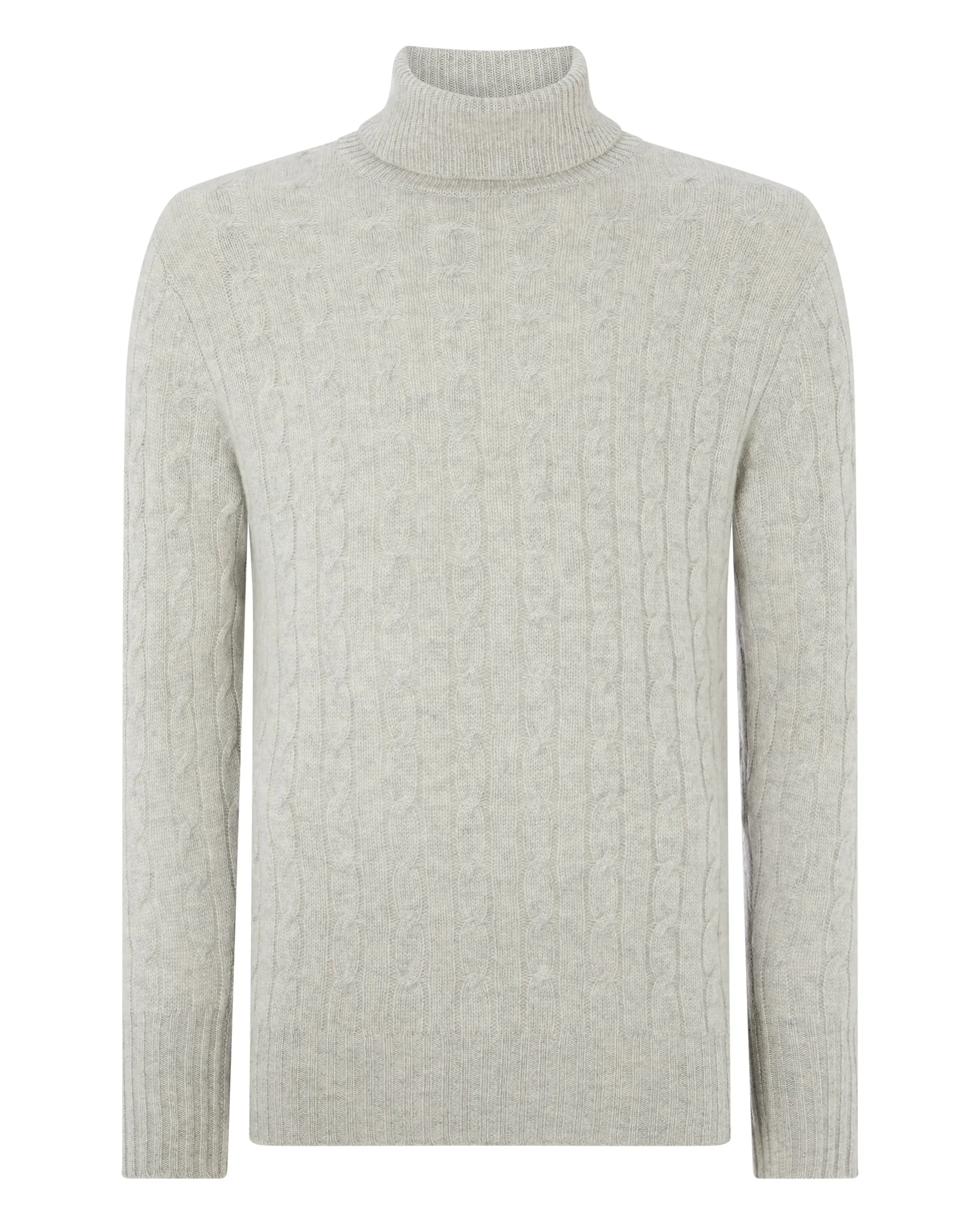 007 Cable Roll Neck Cashmere Jumper Fumo Grey