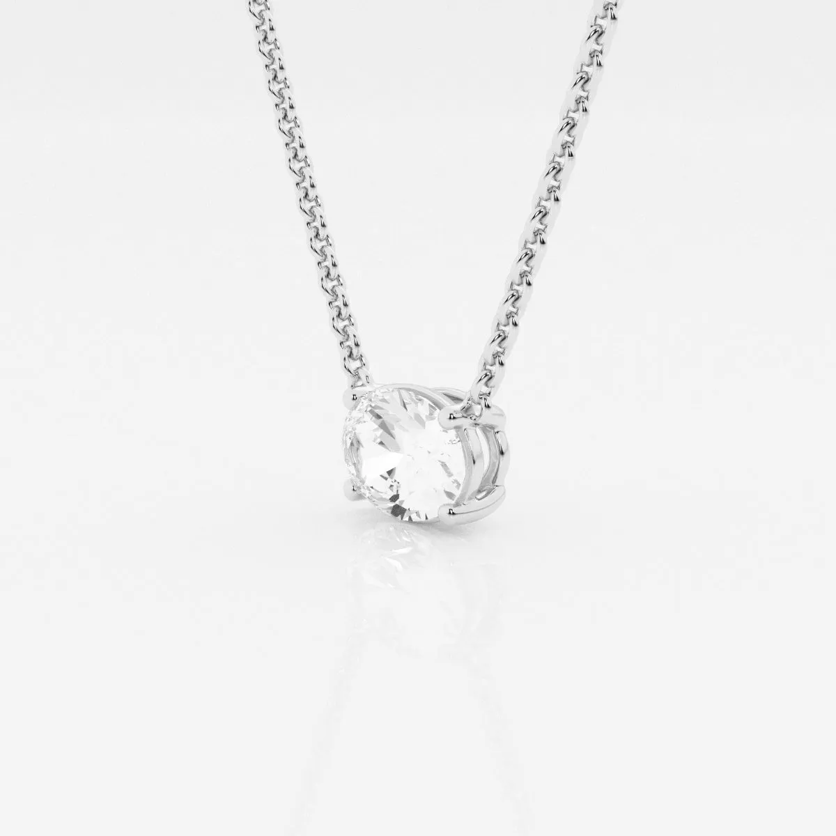 1.0 CT Oval Moissanite Diamond Solitaire Necklace