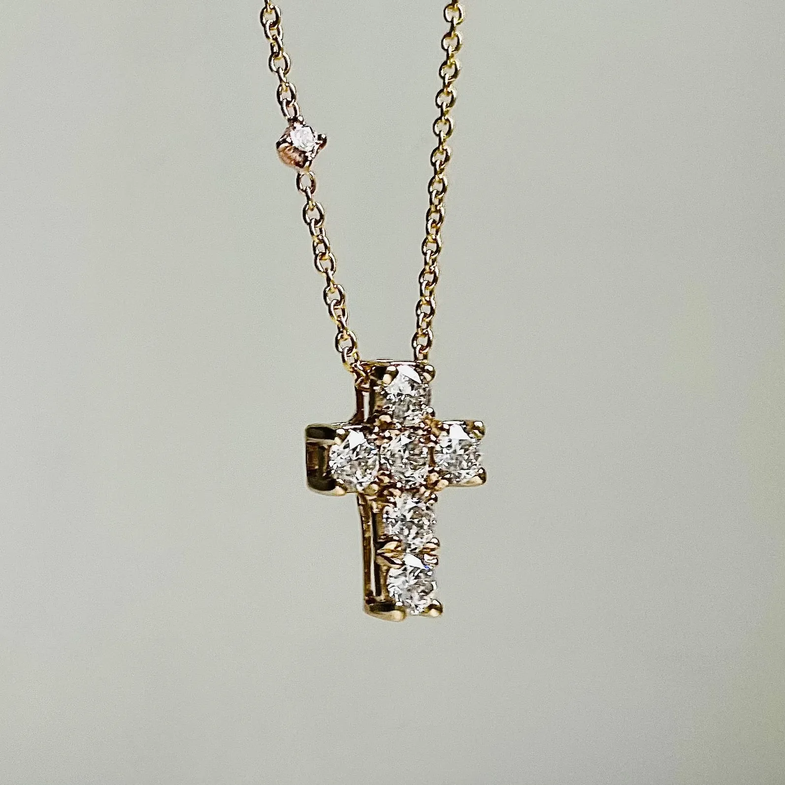 14k Diamond Cross