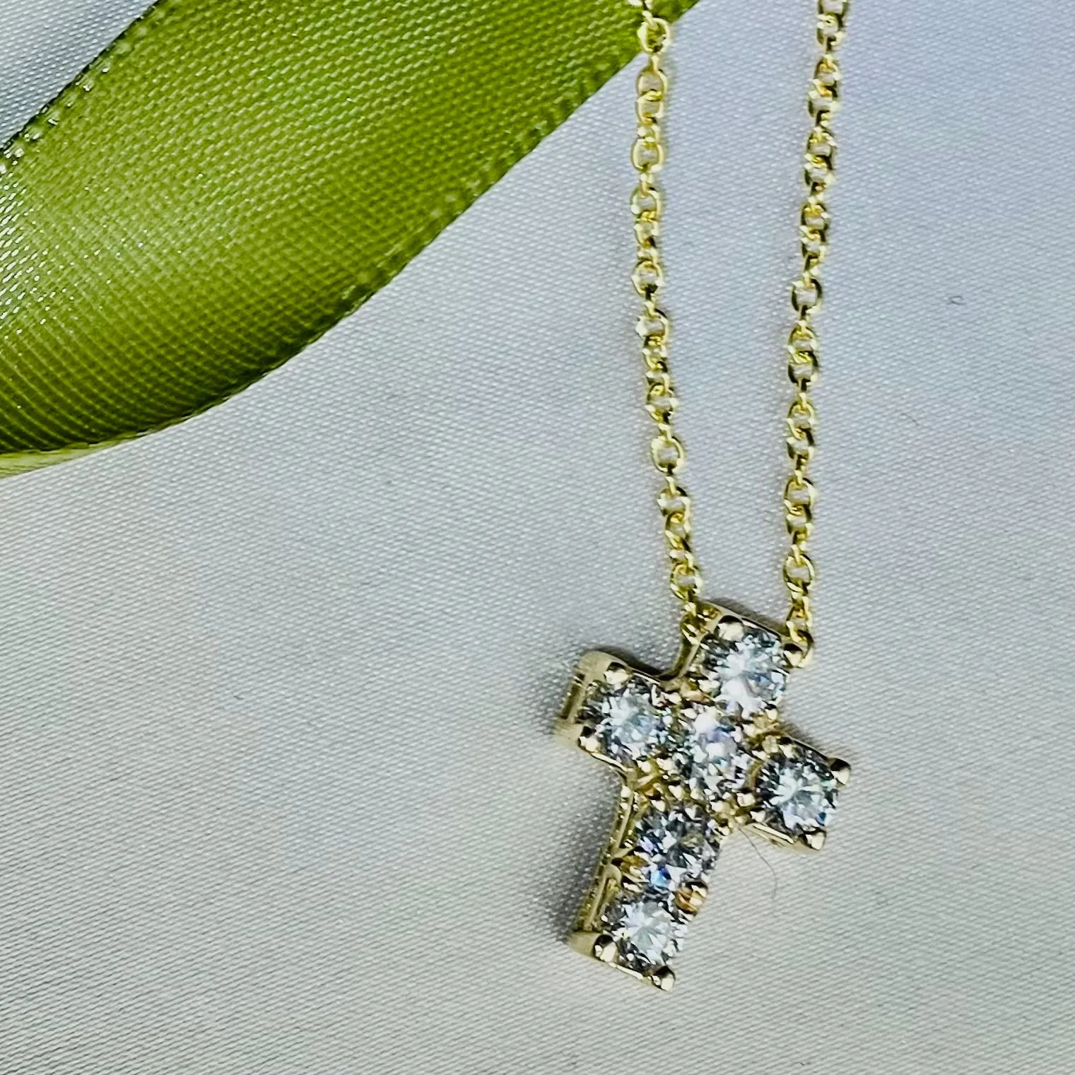 14k Diamond Cross