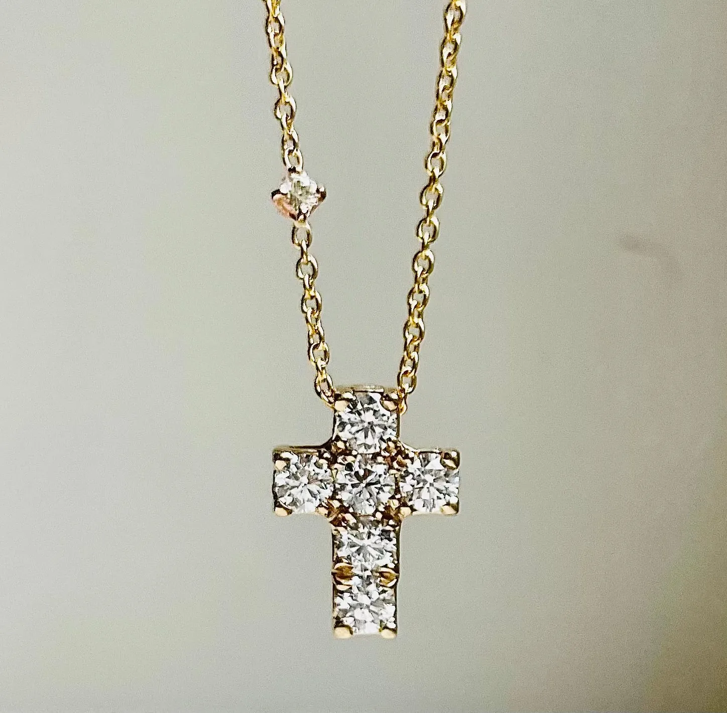 14k Diamond Cross