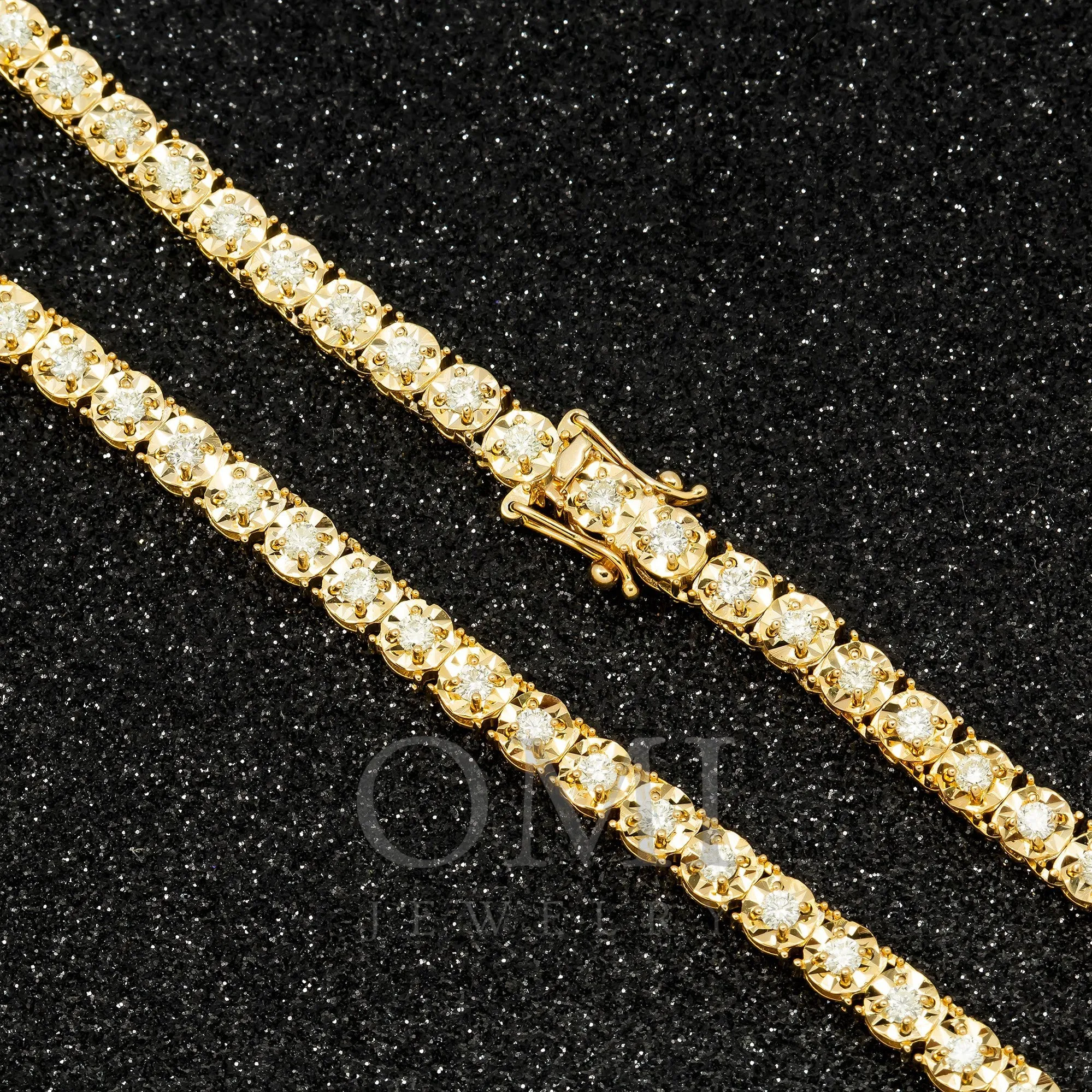 14K GOLD ROUND DIAMOND TENNIS CHAIN 6.60 CT