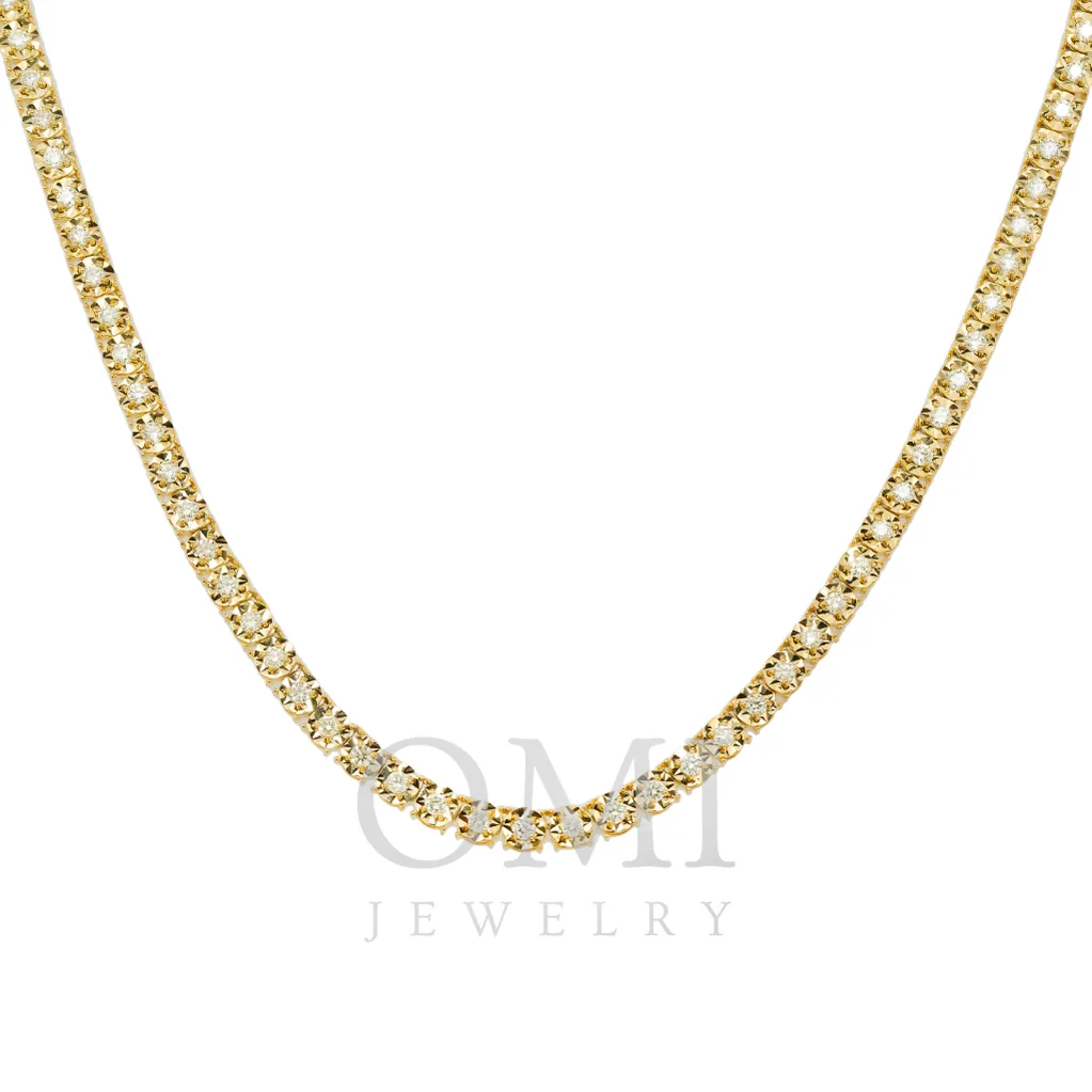 14K GOLD ROUND DIAMOND TENNIS CHAIN 6.60 CT