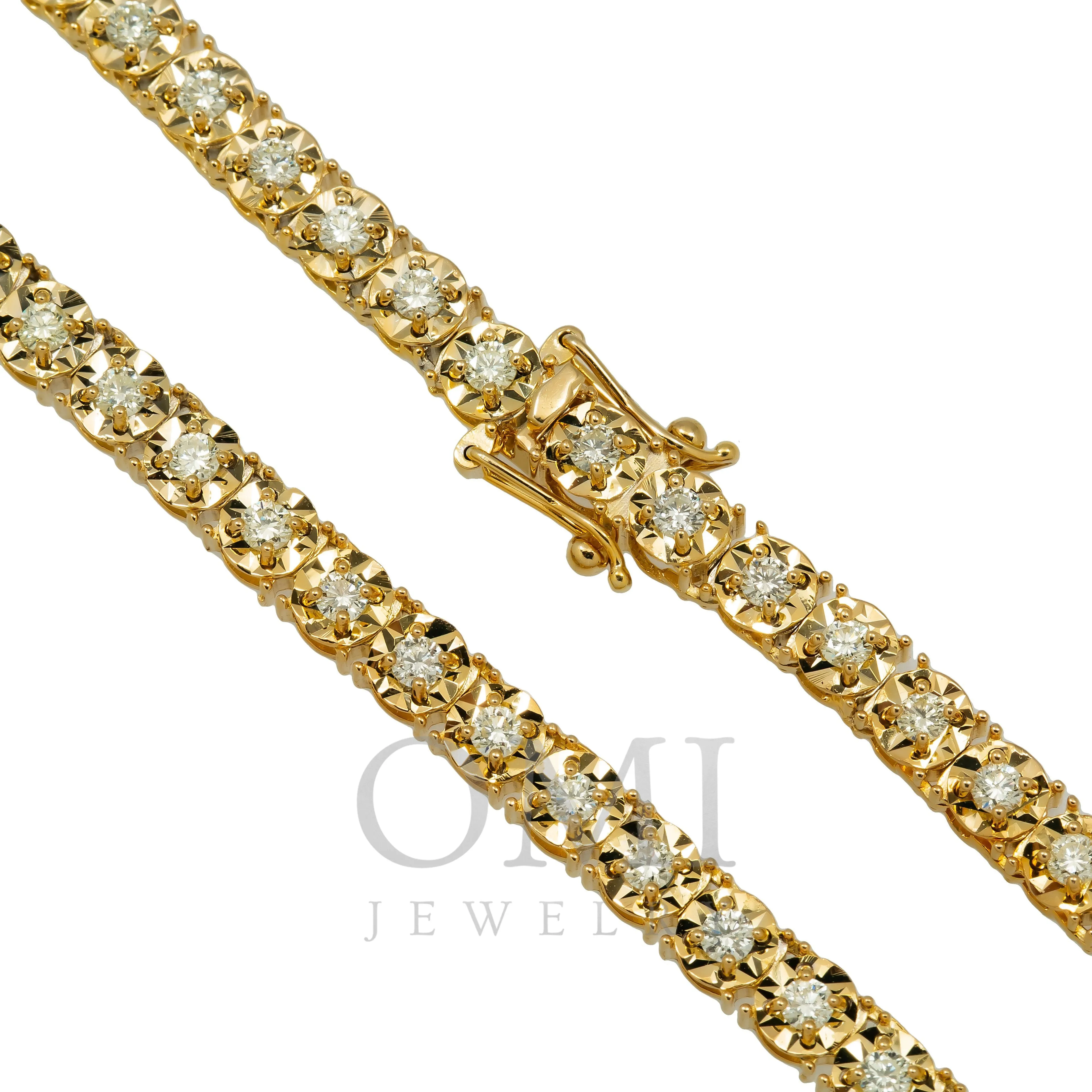 14K GOLD ROUND DIAMOND TENNIS CHAIN 6.60 CT