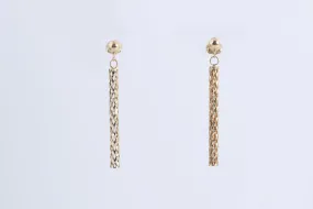 14k Yellow Gold Openwork Cylinder Dangle Earrings (1.34g.)