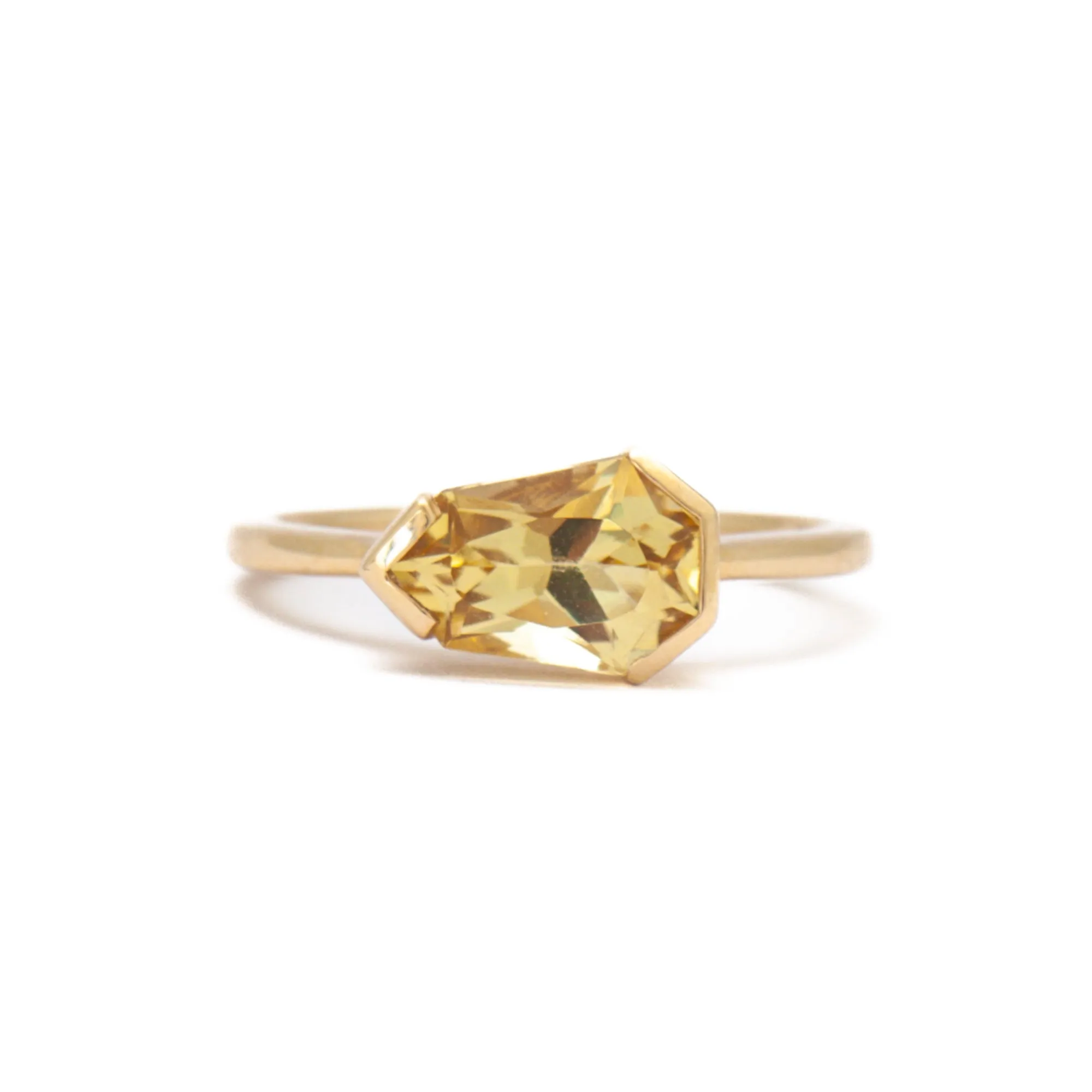 2.00 ct Heptagon Yellow Beryl Ring