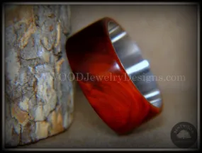 Bentwood Ring - Crimson Sandalwood Surgical Steel Core Comfort Fit