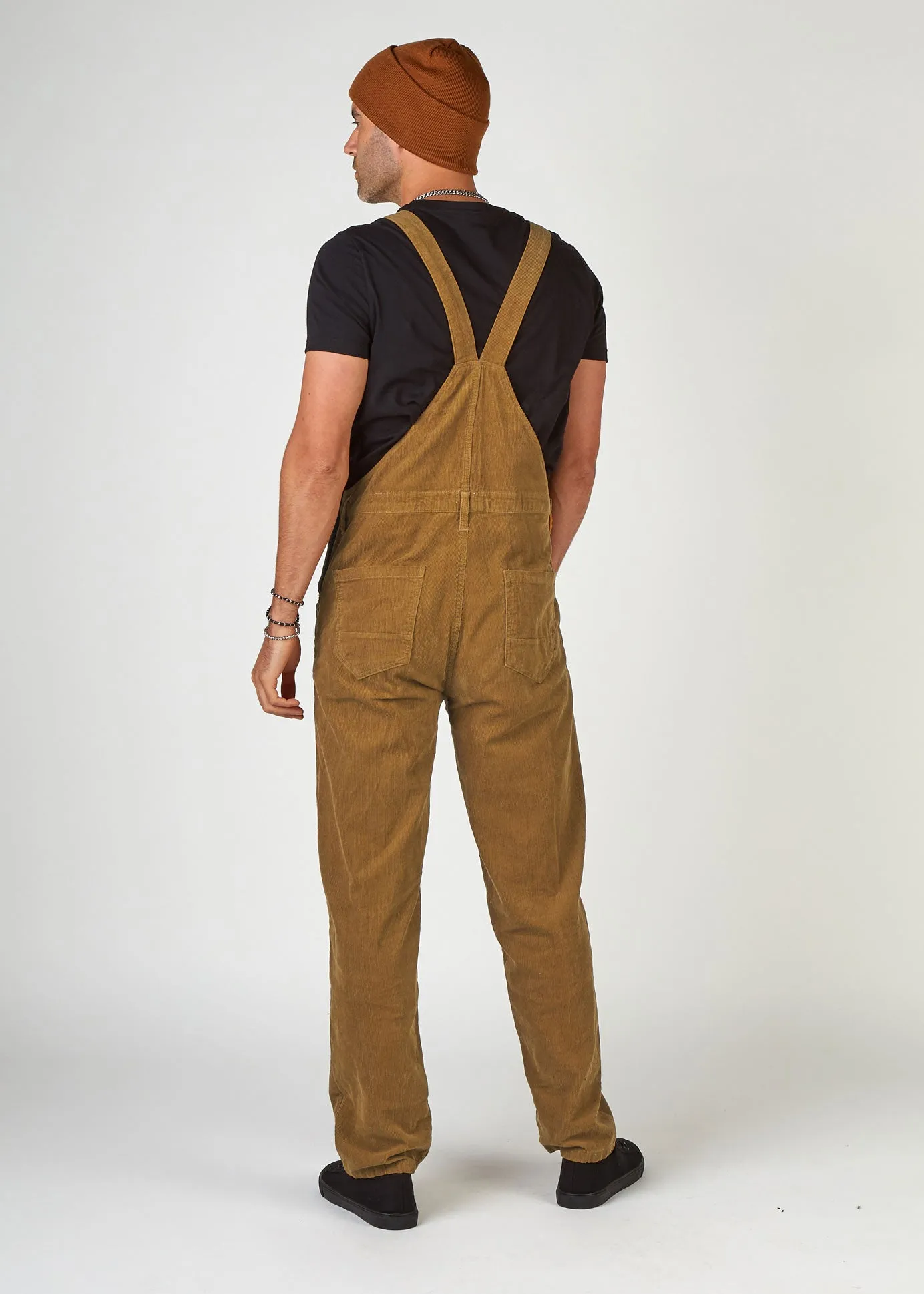 BERTIE Relaxed Fit Cord Dungarees - Tan