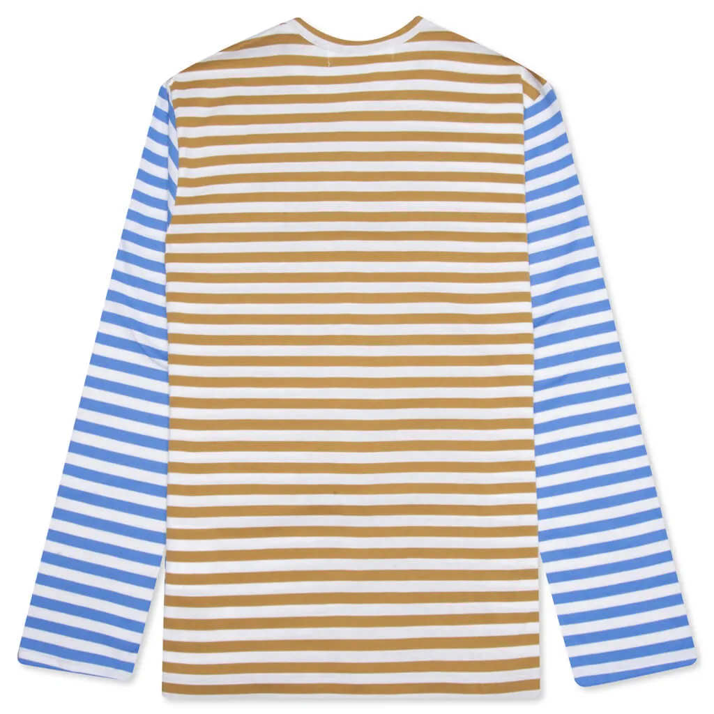 Bi-Color Stripe T-Shirt - Olive/Blue