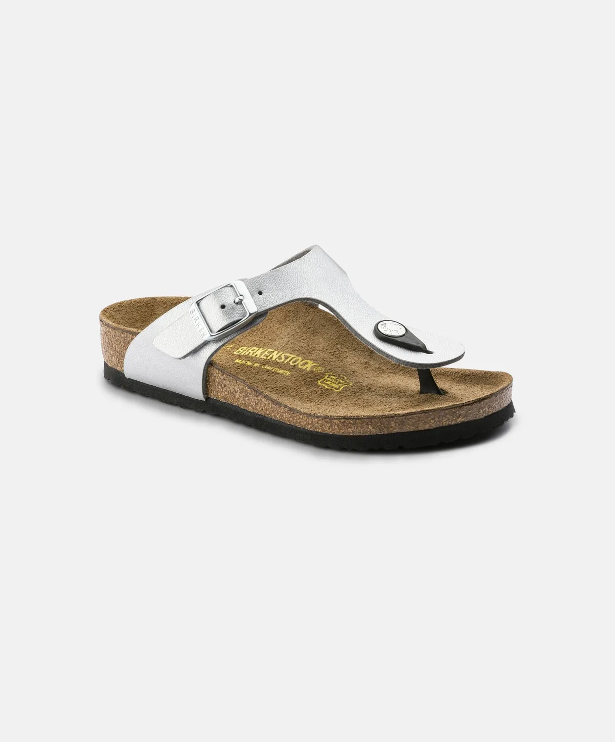 Birkenstock Kids Gizeh Birko-Flor Electric Metallic Silver Sandals