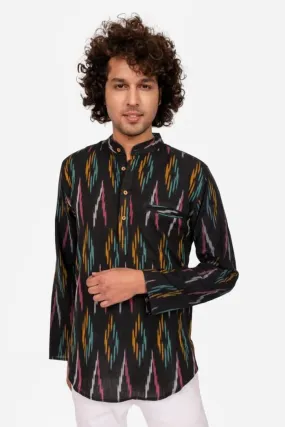 Black Ikat Short Kurta