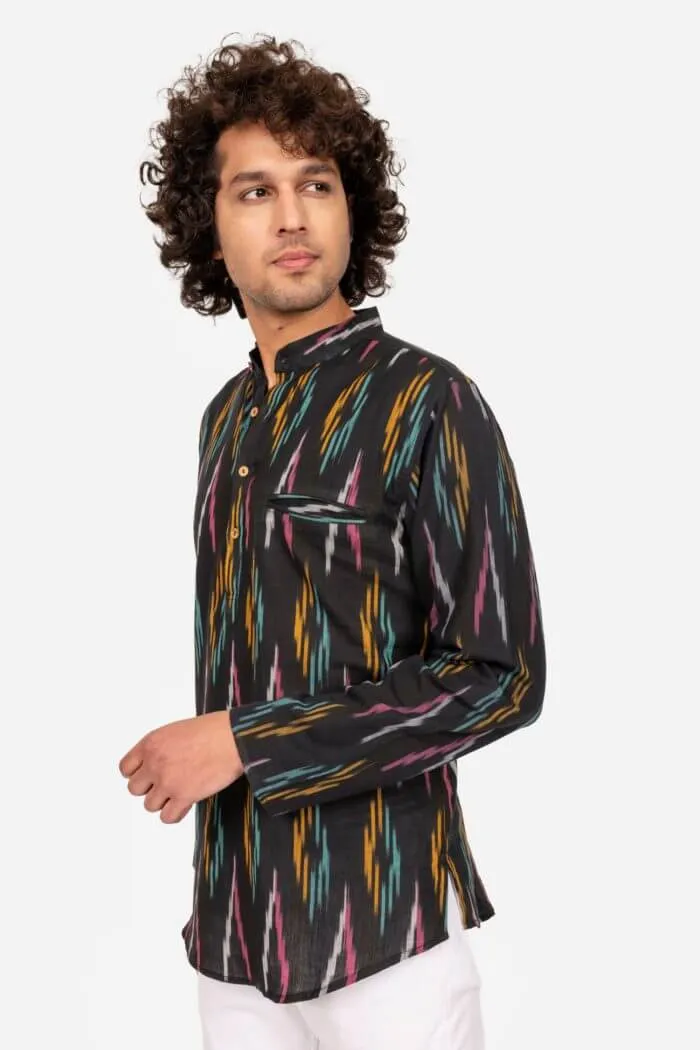 Black Ikat Short Kurta