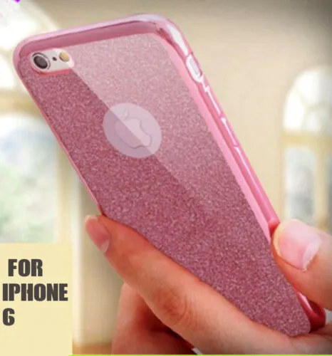 Bling iPhone ShockProof Silicone Case Cover Apple 6 6S Glitter Bumper Sides New