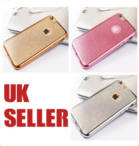 Bling iPhone ShockProof Silicone Case Cover Apple 6 6S Glitter Bumper Sides New