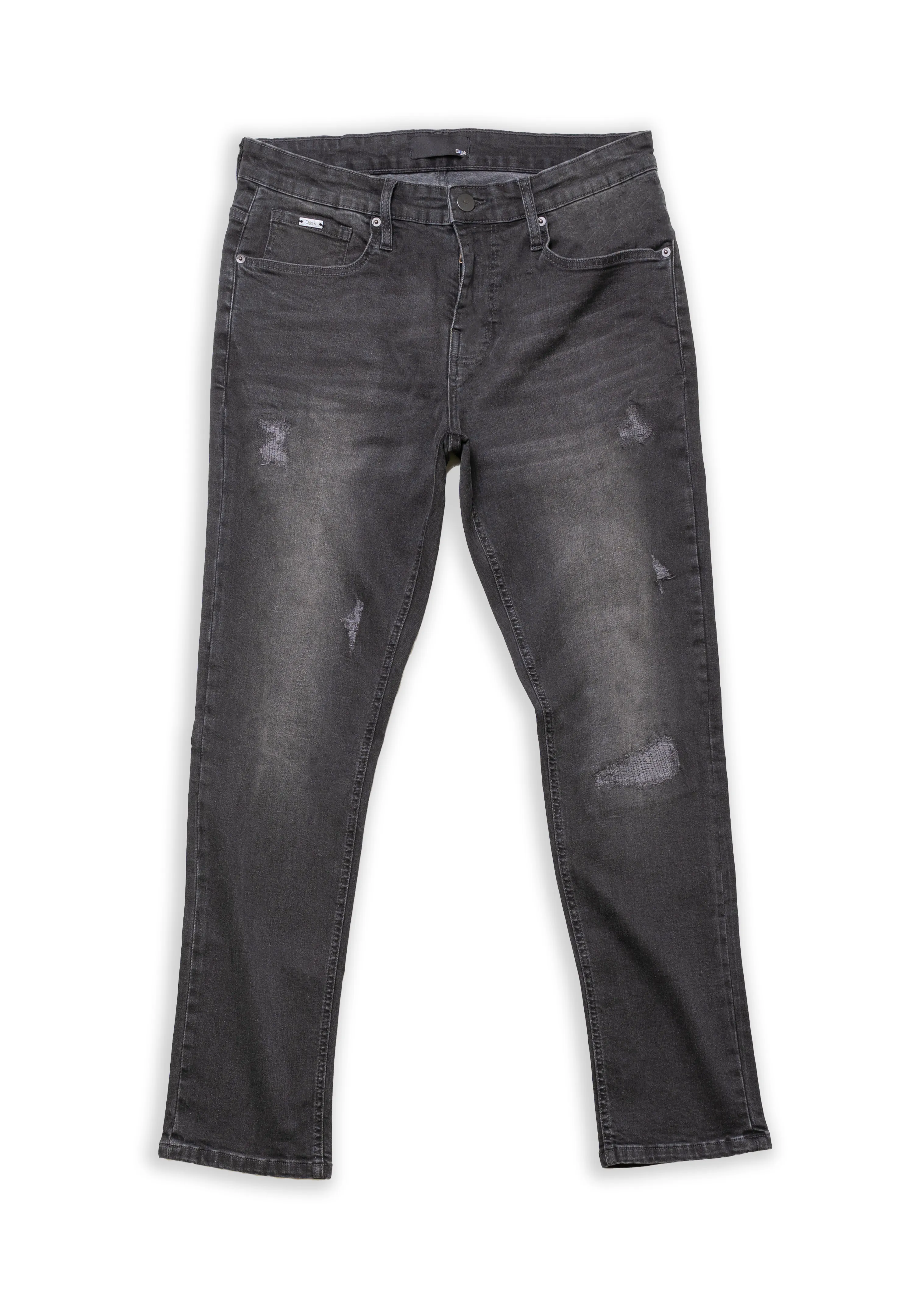 Charcoal Grey Rip & Repair Slim Fit Jeans - Lift