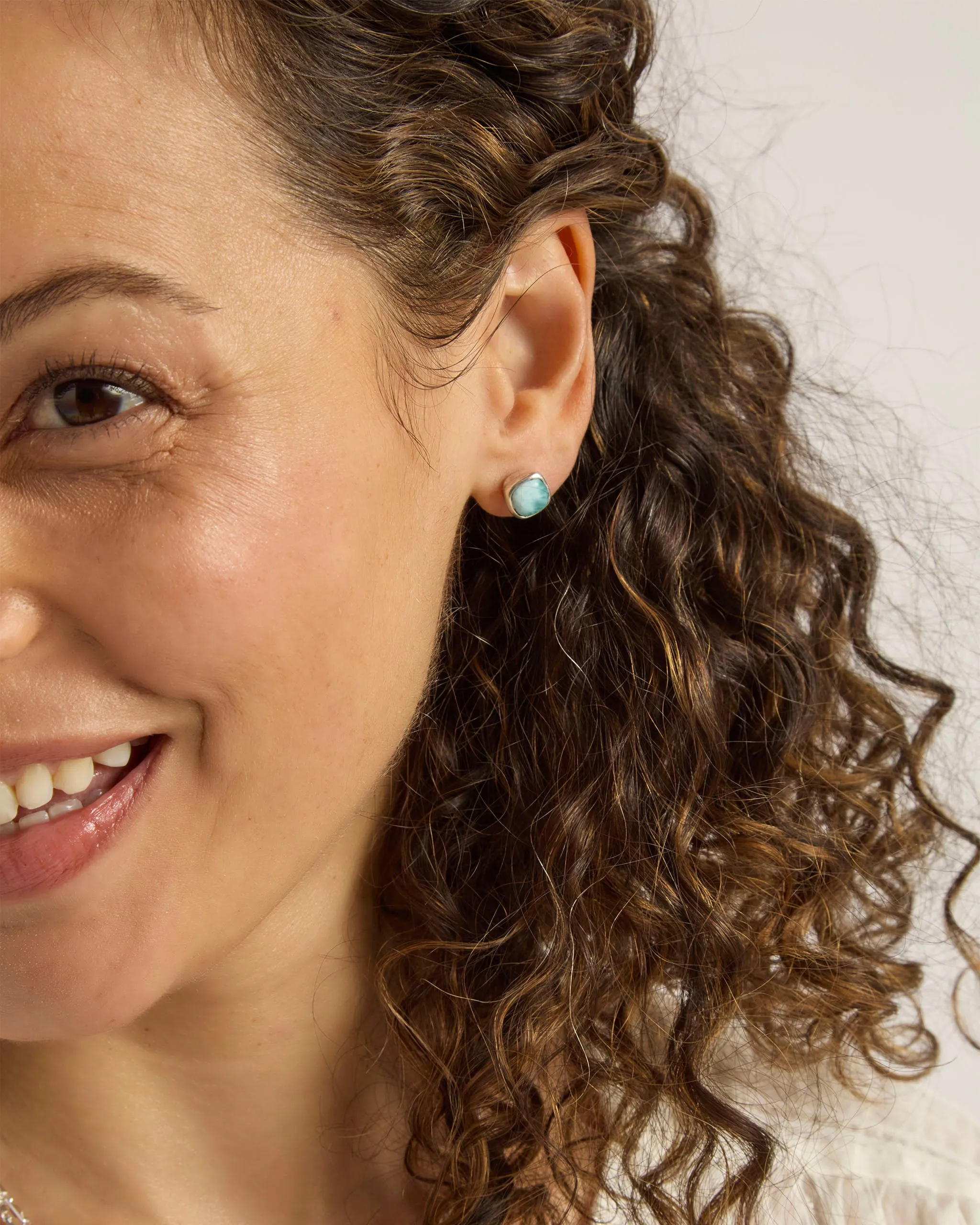 Classic Square Studs - Larimar