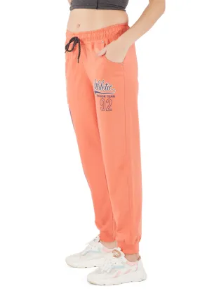 Cotton Regular Fit Joggers With Pockets - Orange