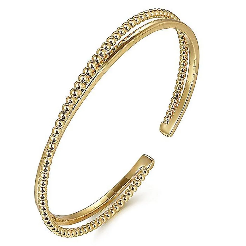 Criss-Cross Bujukan Bangle, 6.25" - Yellow Gold