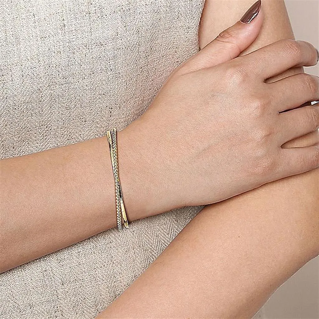 Criss-Cross Bujukan Bangle, 6.25" - Yellow Gold