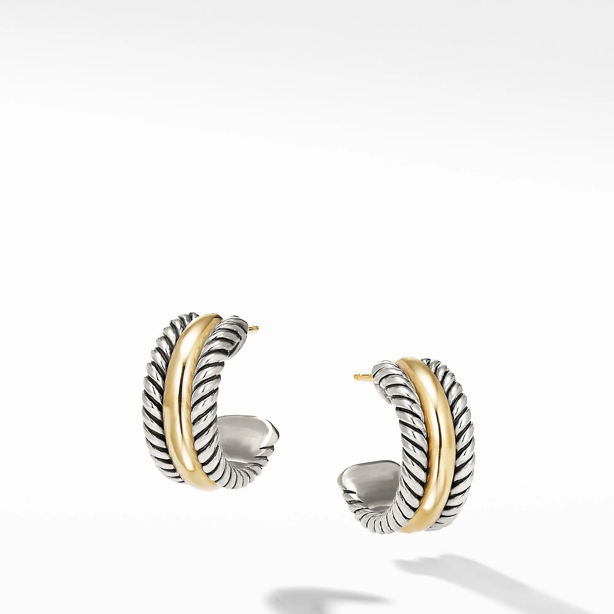 David Yurman Cable Collectibles Hoop Earrings with Gold