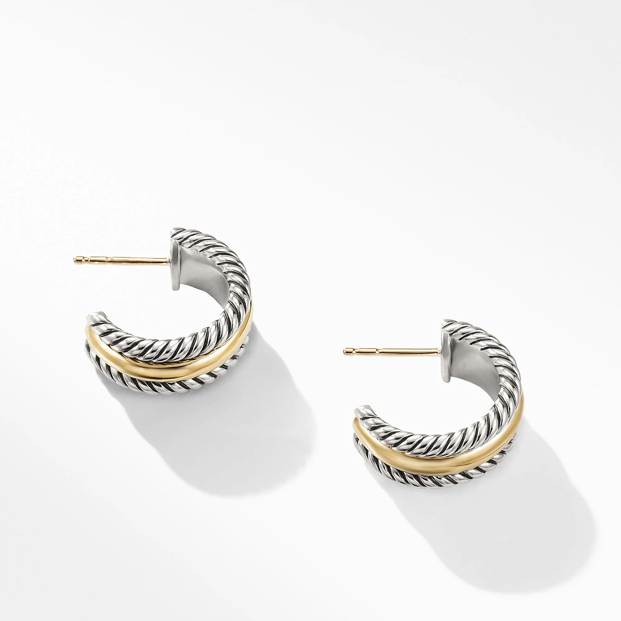 David Yurman Cable Collectibles Hoop Earrings with Gold