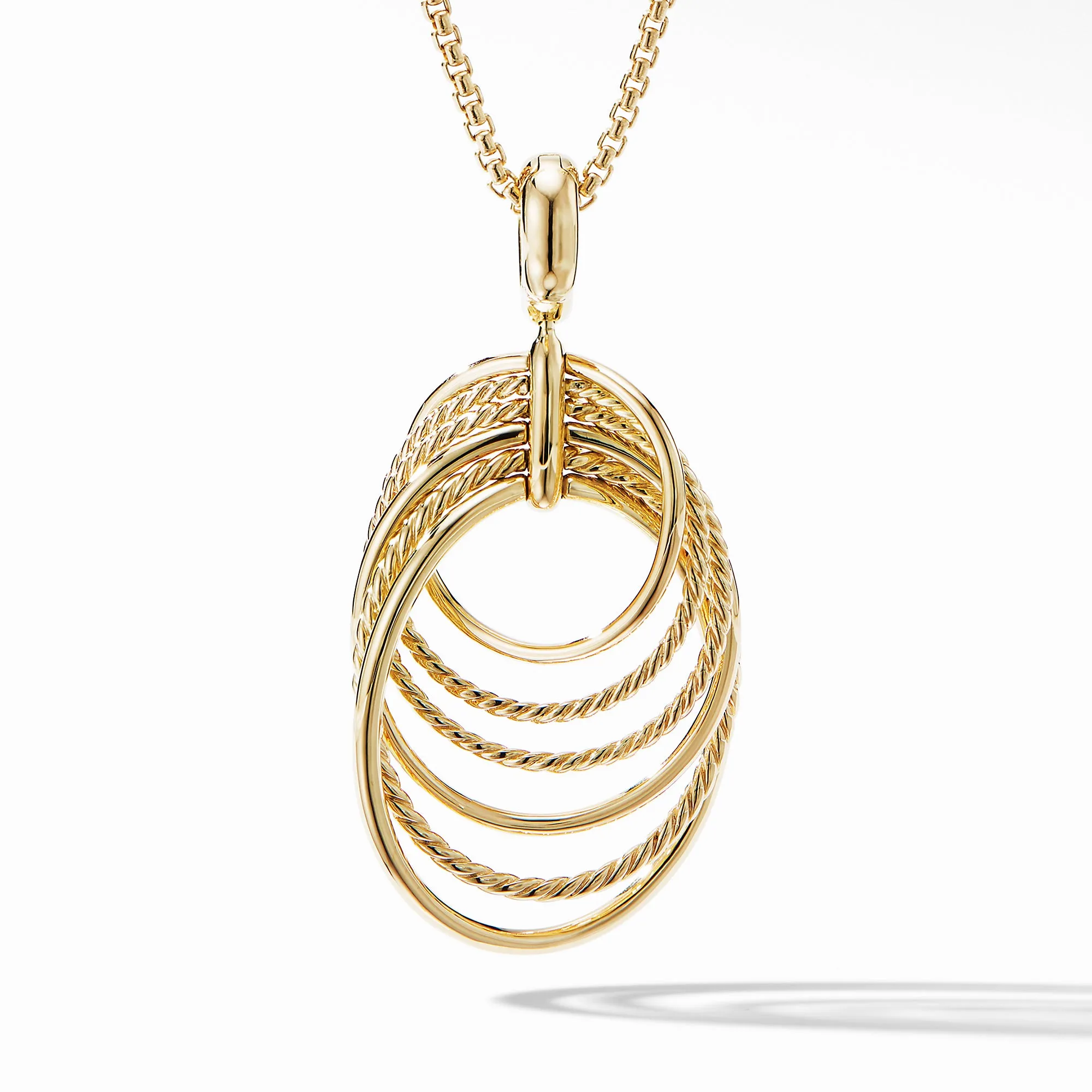 DY Origami Pendant Necklace in 18K Yellow Gold with Diamonds