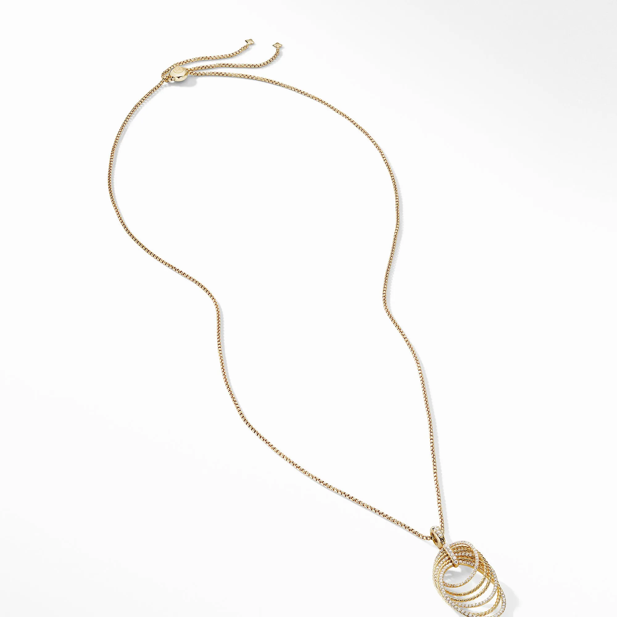 DY Origami Pendant Necklace in 18K Yellow Gold with Diamonds