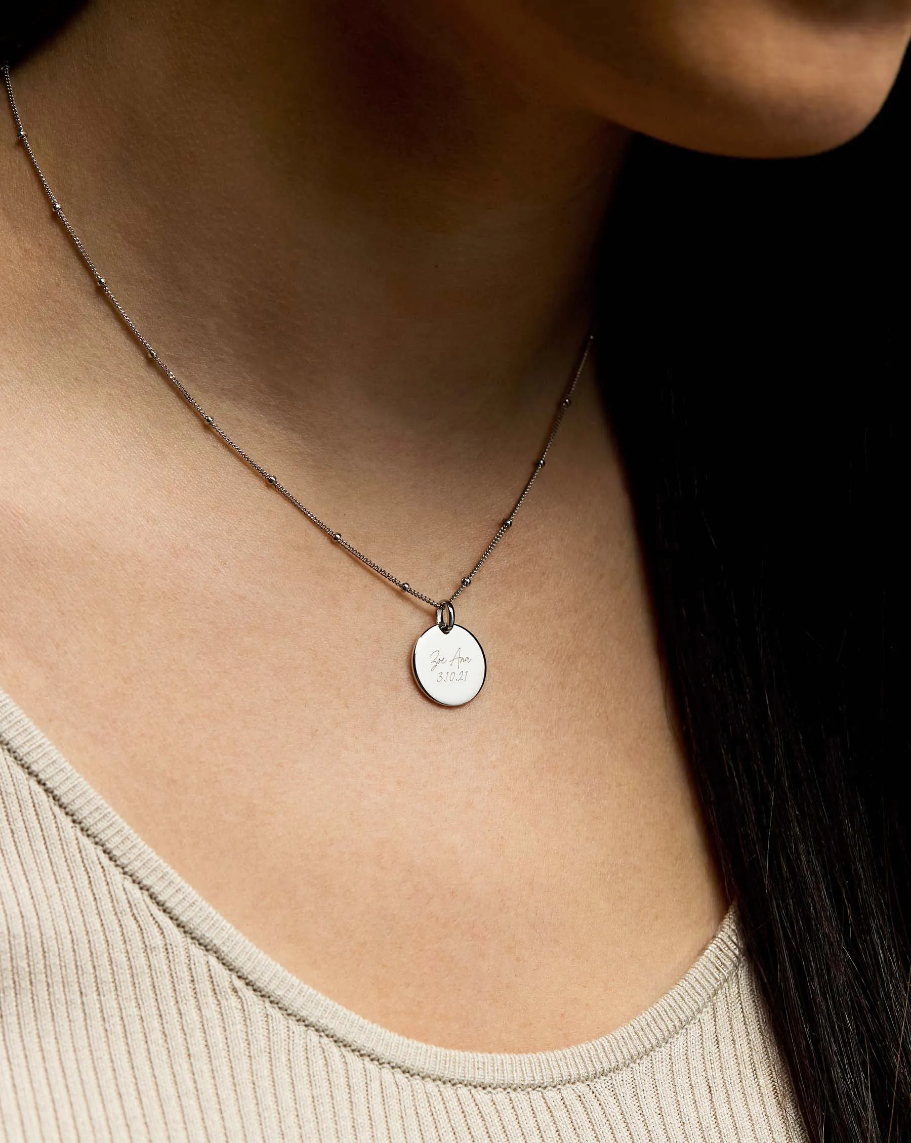 Engravable Round Pendant