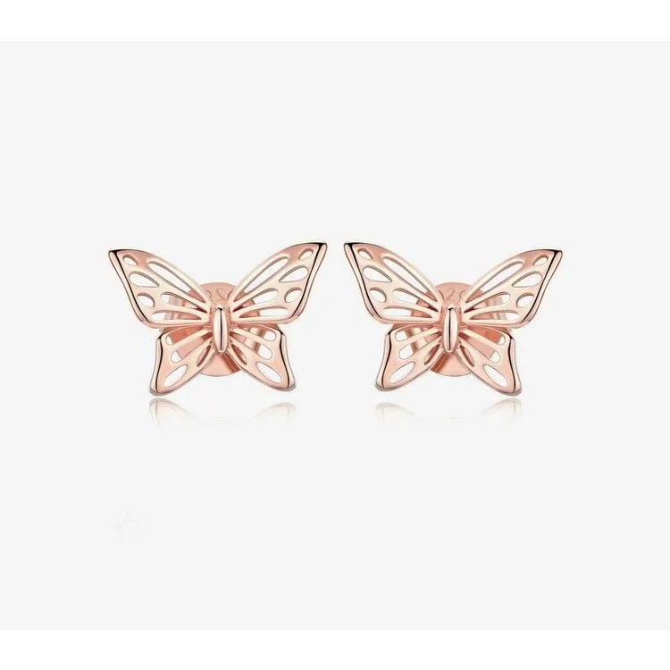 GC240 Butterfly Dream Stud Earrings - 925 Sterling Silver Charm Jewelry