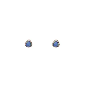 JAMIE JOSEPH 14K YELLOW GOLD TEARDROP AUSTRALIAN OPAL STUD EARRINGS