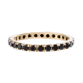 Josephine Band Yellow Gold Black Diamond 2mm