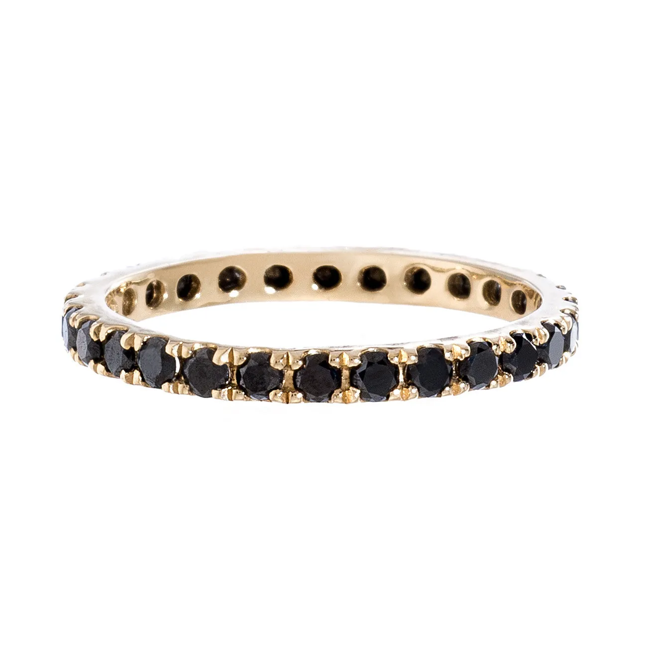 Josephine Band Yellow Gold Black Diamond 2mm