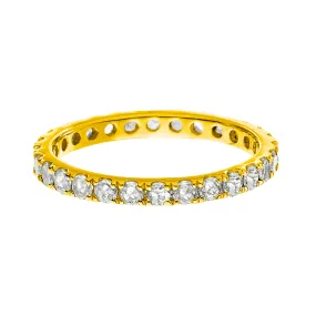 Josephine Band Yellow Gold White Diamond 2mm