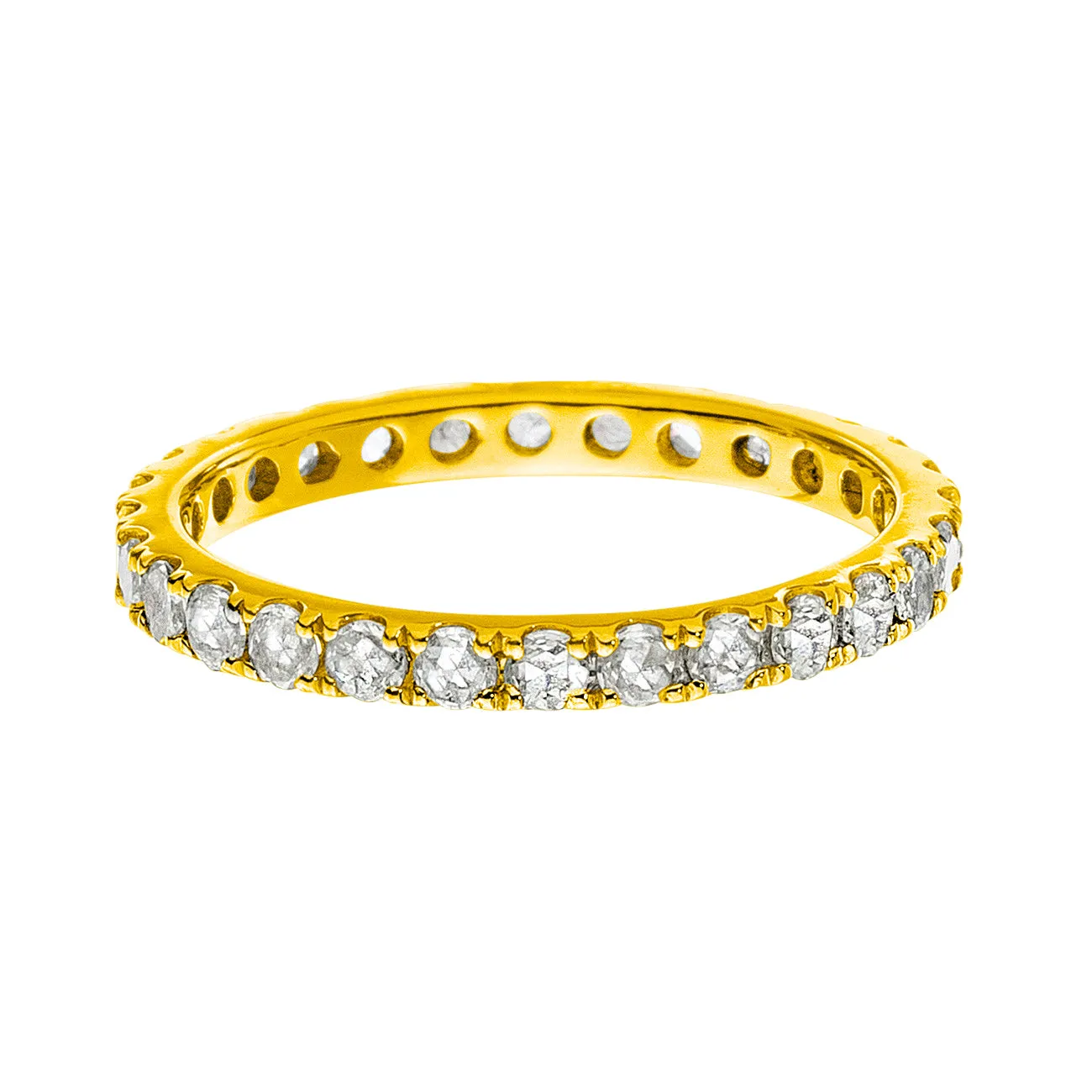 Josephine Band Yellow Gold White Diamond 2mm