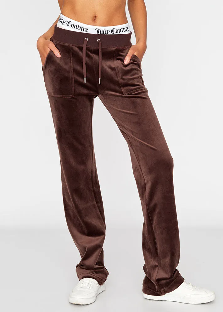 Juicy Couture Del Ray Pocket Velour Bukser - Java Brown