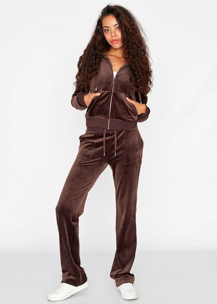 Juicy Couture Del Ray Pocket Velour Bukser - Java Brown