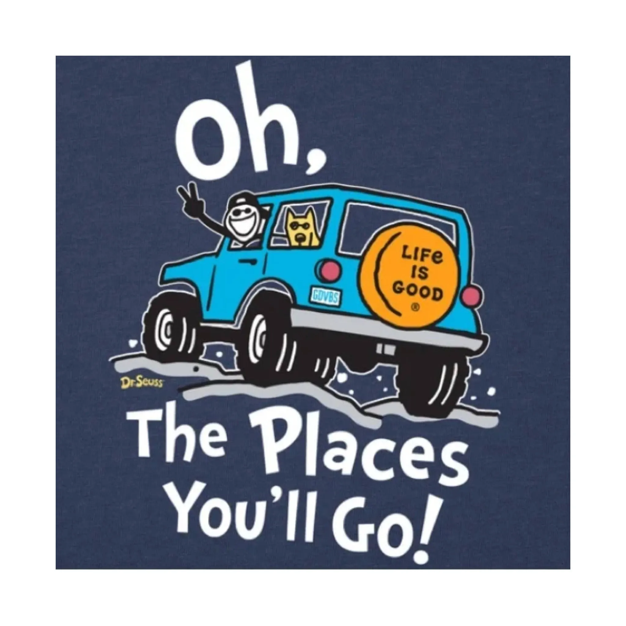 Life Is Good Women's Dr. Seuss Oh The Places You'll Go Crusher Tee - Darkest Blue