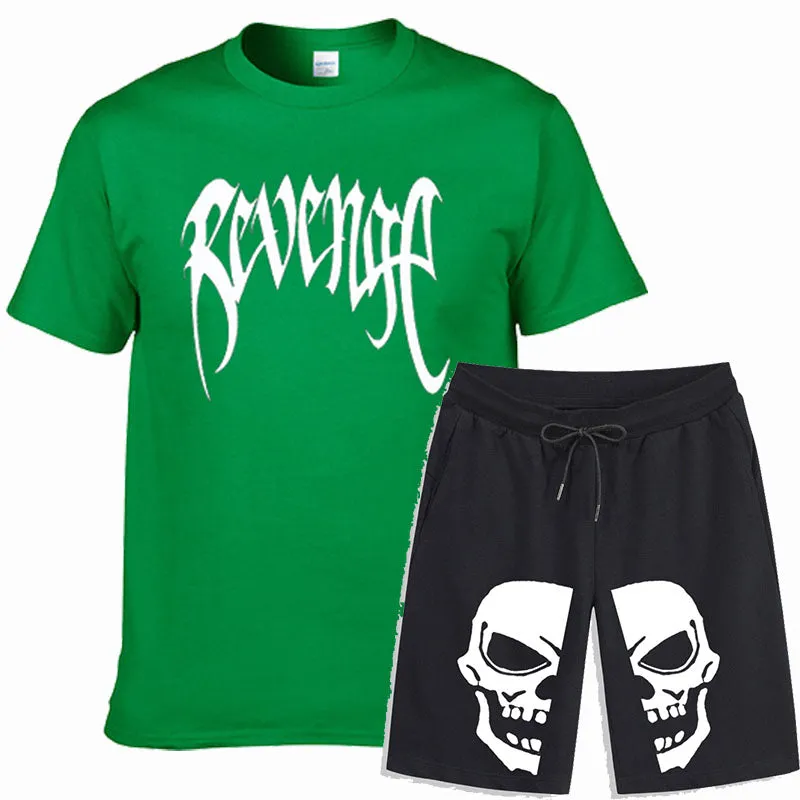 Men Sportswear Skull Print 2 Piece