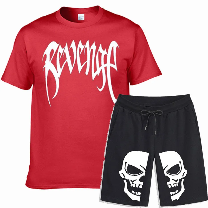 Men Sportswear Skull Print 2 Piece