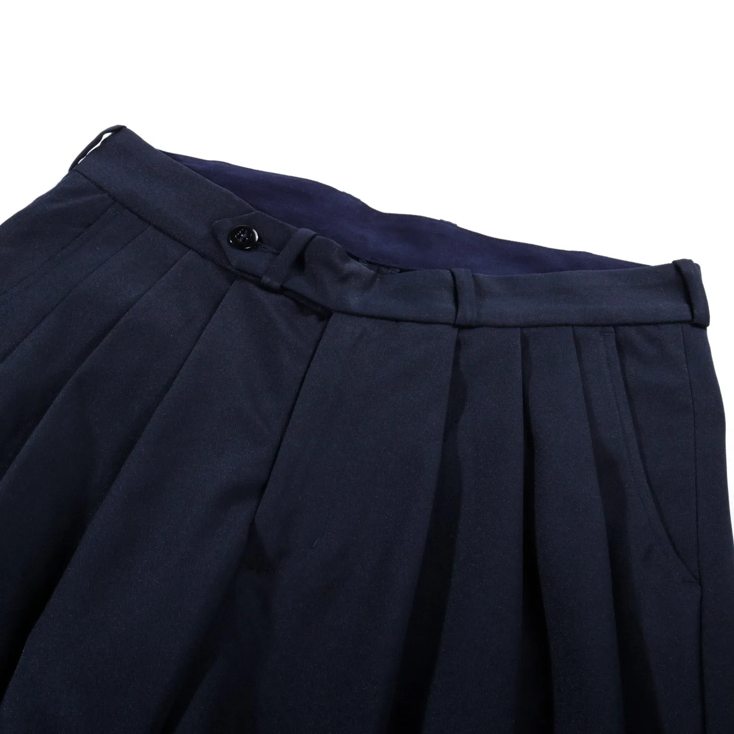 MONITALY TRIPLE TUCK WIDE PANTS NOVA STRETCH NAVY