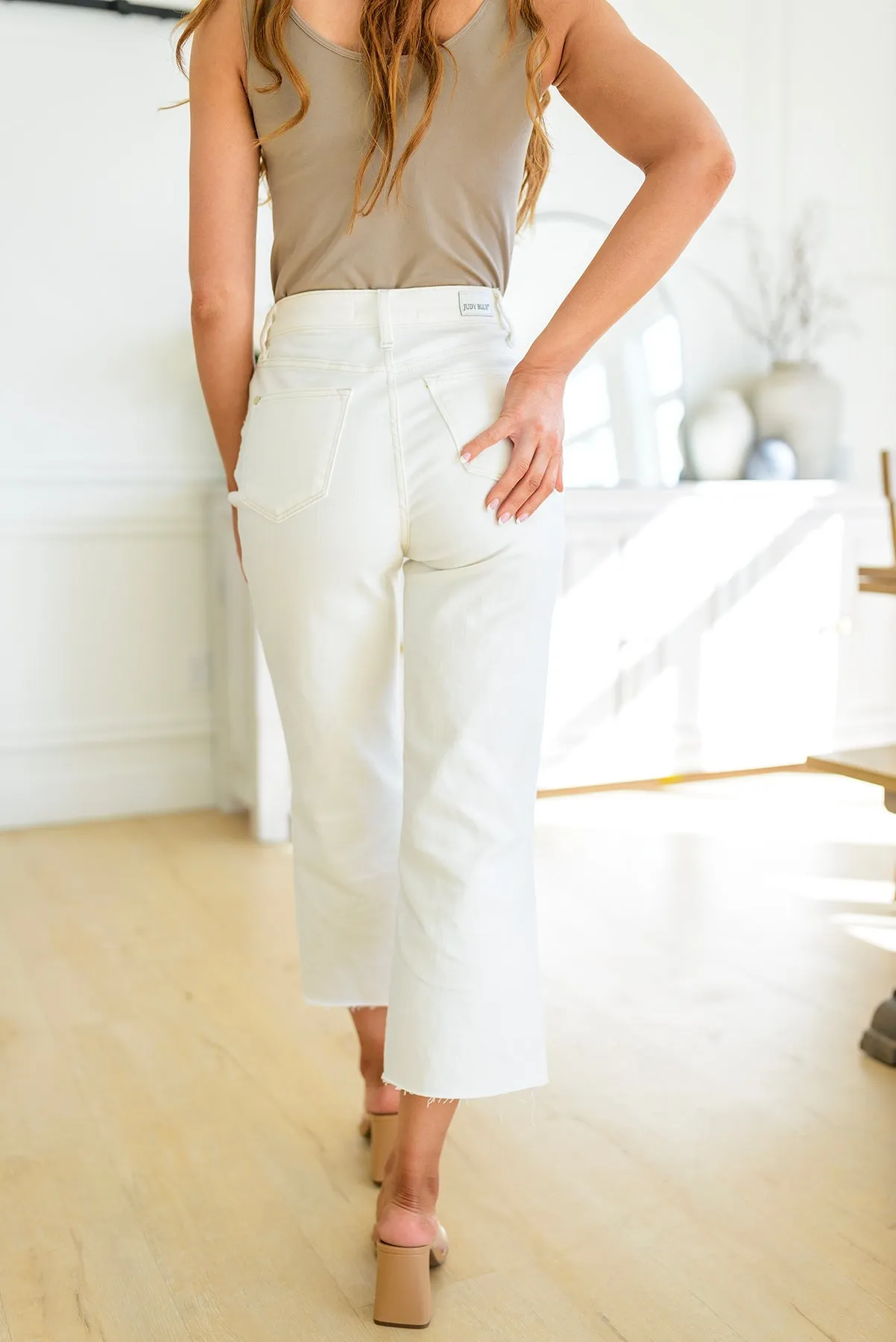 Not Too Salty High Rise Wide Leg Cropped Jeans