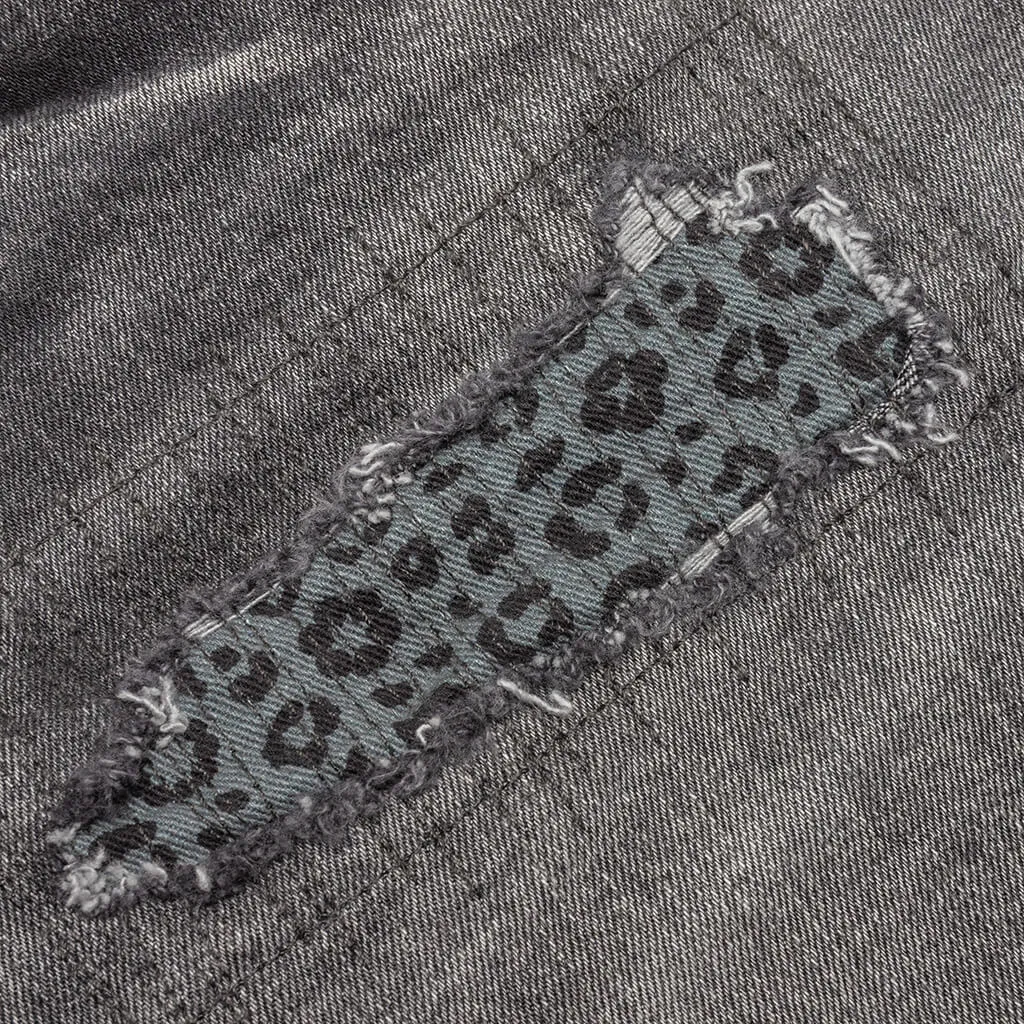 P020 - Black Monogram Leopard Print Repair