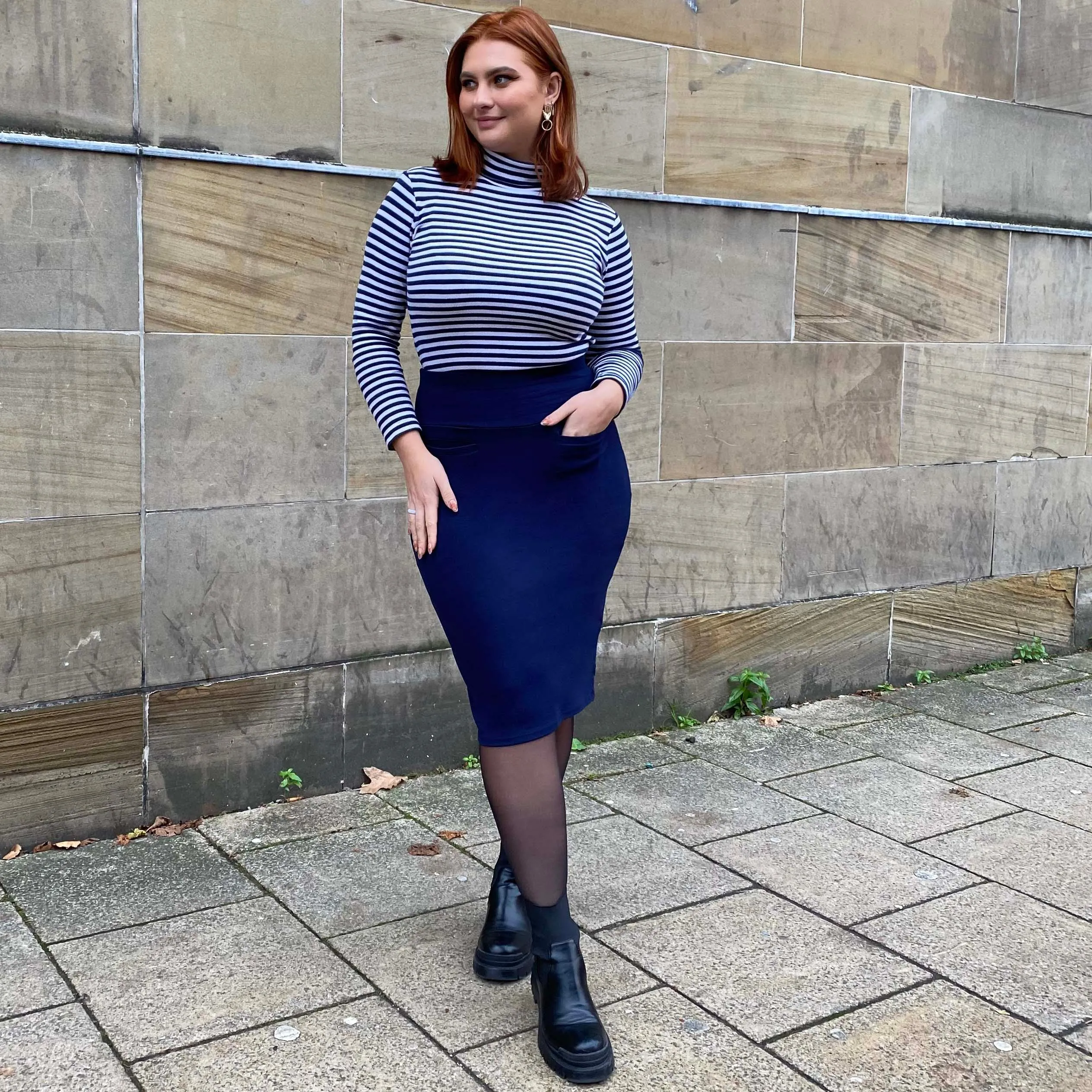 Pencil Skirt - Navy