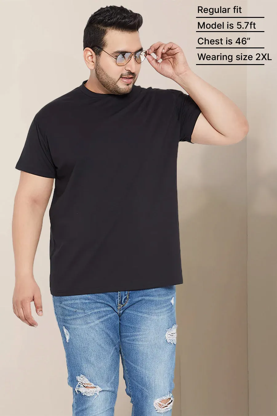 Plus Size - Black - Classic Crew