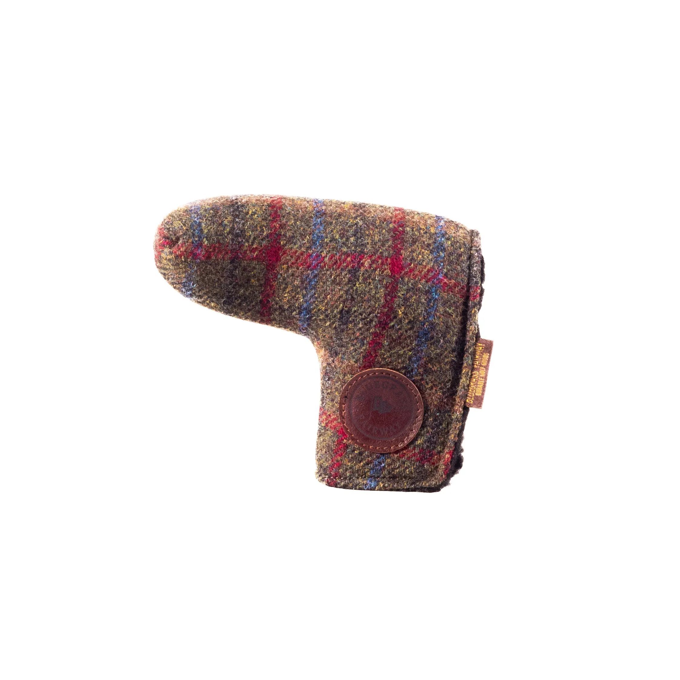 Redan putter cover in Harris Tweed Olive Check