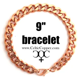 Solid Copper Bracelet Chain BC76L Heavy 10mm Copper Cuban Curb Chain Bracelet 9 Inch