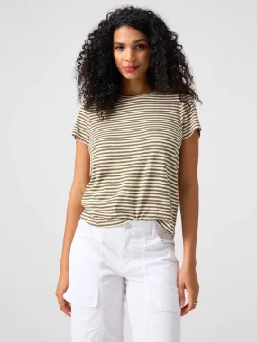 THE PERFECT TEE (BURNT OLIVE STRIPE) - SANCTUARY