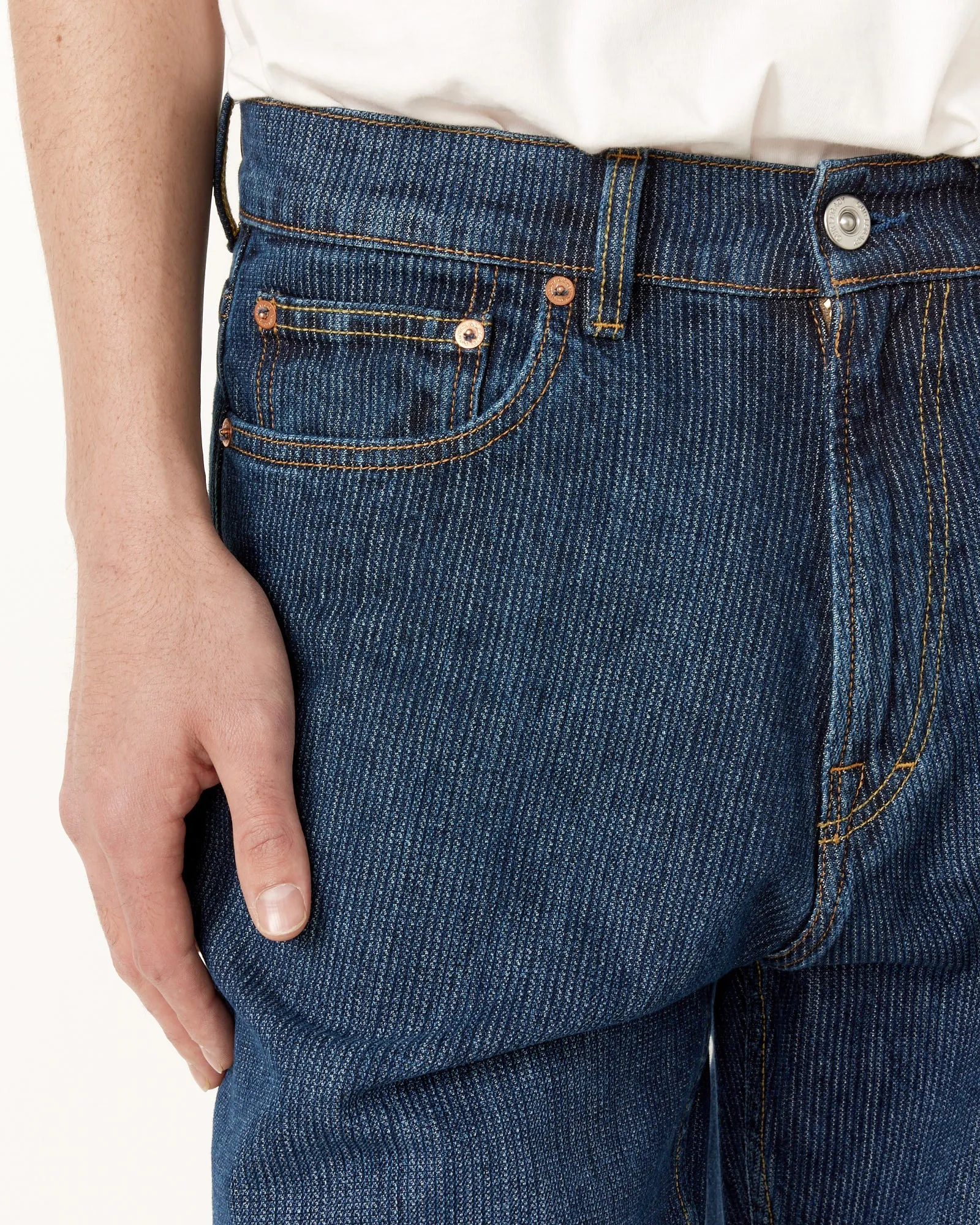 Third Cut Denim in Deep Blue