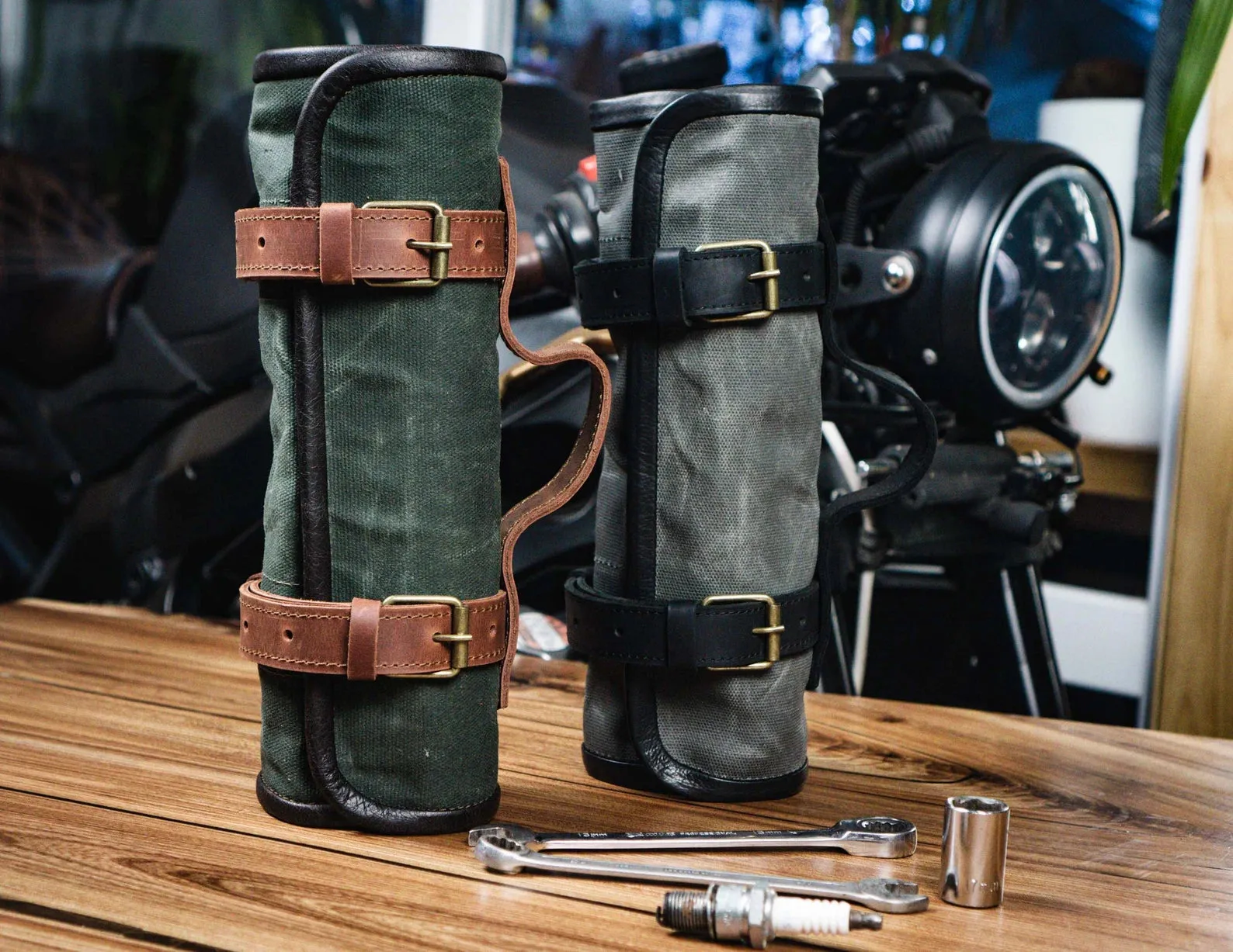 Tool Roll | Wrench roll up | Waxed Canvas & Leather | Handmade