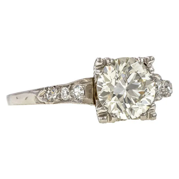 Vintage Engagement Ring, RBC 1.29ct.